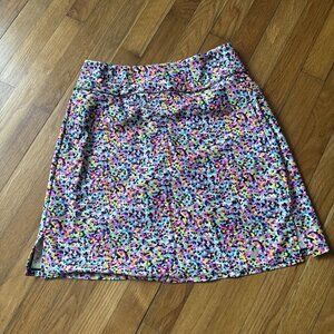 Moteepi Women's Athletic Skort Watercolor Floral Size Medium Multicolor